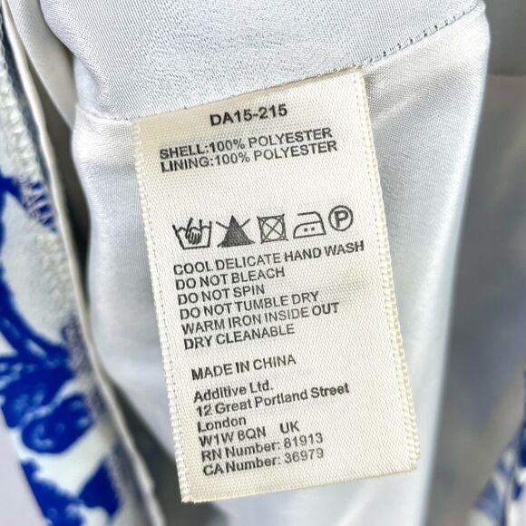 DARLING Porcelain Blue White Paisley Floral Print Brigette Tunic Dress Size S - Picture 7 of 8